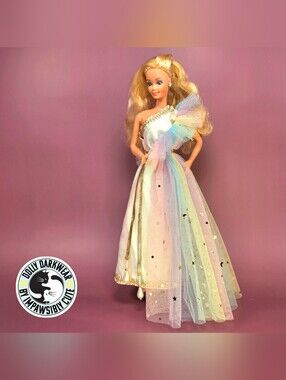 For Superstar Barbie Doll- Celestial Rainbow Evening Gown
